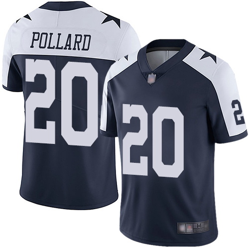 Men Dallas Cowboys Limited Navy Blue Tony Pollard Alternate 20 Vapor Untouchable Throwback NFL Jersey